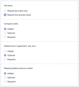 Checkout Settings for GDPR 